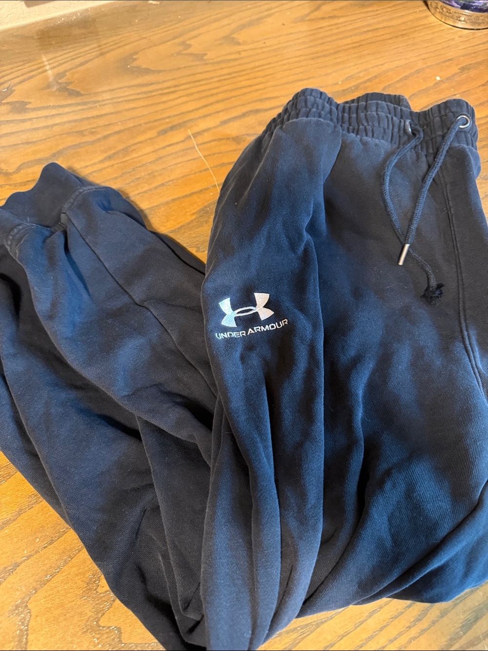 Under Armour Black Jogger Sweatpants with White Logo